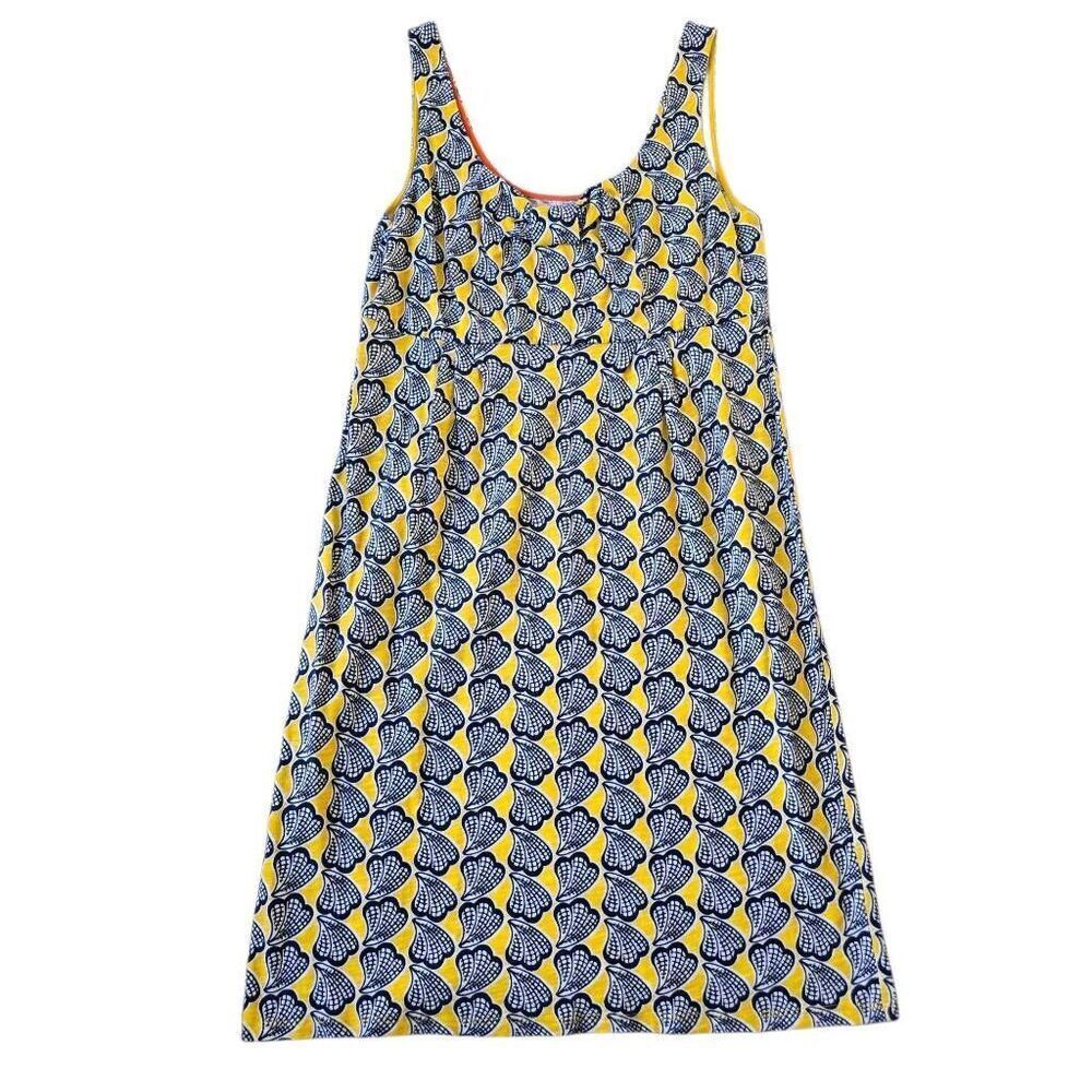 Boden Seashell Shift Dress Women's 8L Multicolor 100% Cotton Beach Sleeveless